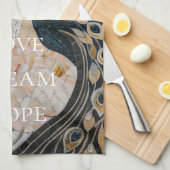 ピーコックピかわいらしンク金ゴールドグラム キッチンタオル (四つ折り)