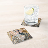 ピーコックピかわいらしンク金ゴールドグラム ペーパーコースター (インサイチュ)