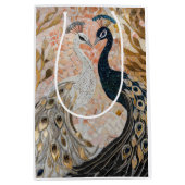 ピーコックピかわいらしンク金ゴールドグラム ミディアムペーパーバッグ (正面)