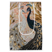 ピーコックピかわいらしンク金ゴールドグラム ミディアムペーパーバッグ (裏面)