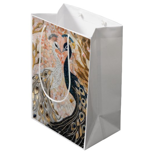 ピーコックピかわいらしンク金ゴールドグラム ミディアムペーパーバッグ (裏面アングル)