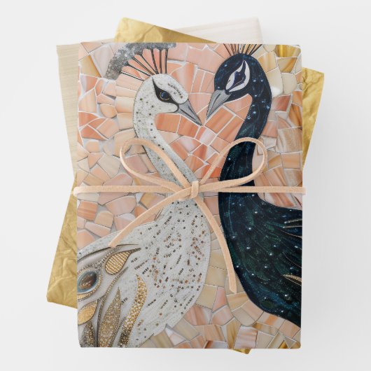 ピーコックピかわいらしンク金ゴールドグラム ラッピングペーパーシート (インサイチュ)