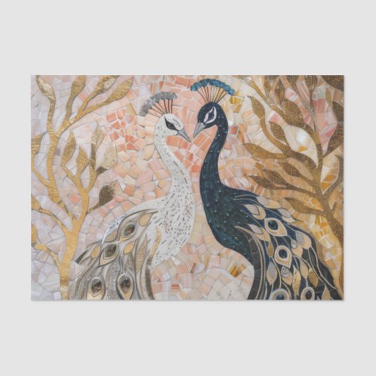 ピーコックピかわいらしンク金ゴールドグラム 薄葉紙 (正面)