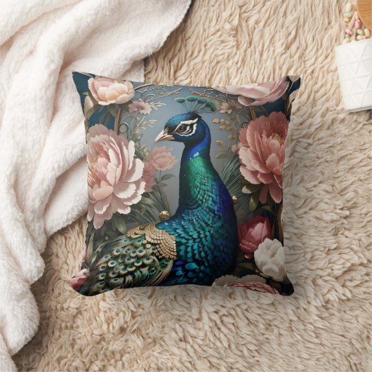 ピーコックピエレガントックピーニー クッション (ブランケット)