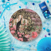 ピーコックピフランスのンクの結婚供給紙プレート ペーパープレート (パーティー)