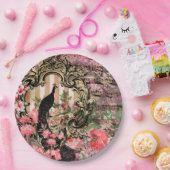 ピーコックピフランスのンクの結婚供給紙プレート ペーパープレート (パーティー)