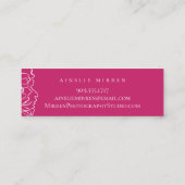 ピーコックピンクシンプルフローラ スキニー名刺 (裏面)