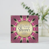 ピーコックピンクファンキーブライダルシャワーパーティの招待状 招待状 (スタンド正面)