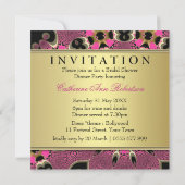 ピーコックピンクファンキーブライダルシャワーパーティの招待状 招待状 (裏面)