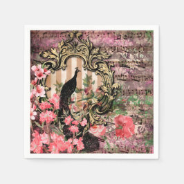 ピーコックピンクフランスのズ結婚サプライ紙ナプキン スタンダードカクテルナプキン