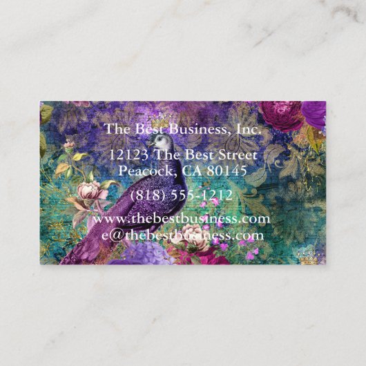 ピーコックピーコックスカラフル名刺 名刺 (裏面)