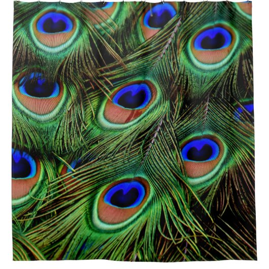 ピーコックピーコックティール（緑がかった色）カーテンシャワーカーテン シャワーカーテン (正面)