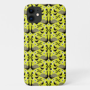 ピーコックピーフクロウ鳥フォークアート iPhone 11 ケース