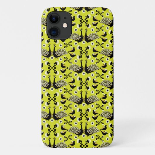 ピーコックピーフクロウ鳥フォークアート Case-Mate iPhoneケース (裏面)