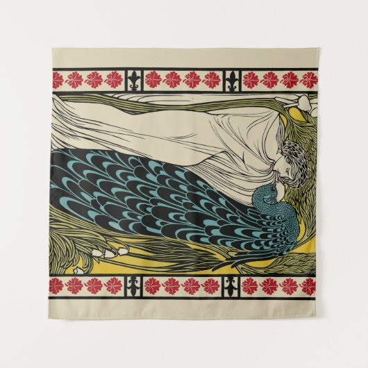 ピーコックファインアートバード新しい タペストリー (正面(横))