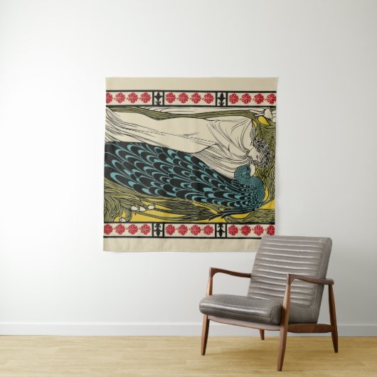 ピーコックファインアートバード新しい タペストリー (インサイチュ(横))
