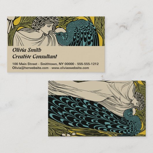 ピーコックファインアートバード新しい 名刺 (正面/裏面)