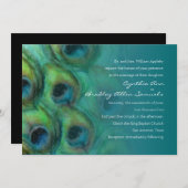 ピーコックファンタジーティール(緑がかった色) 招待状 (正面/裏面)