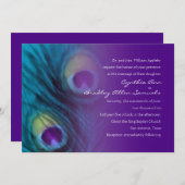 ピーコックファンタジーパープル結婚式招待状 招待状 (正面/裏面)