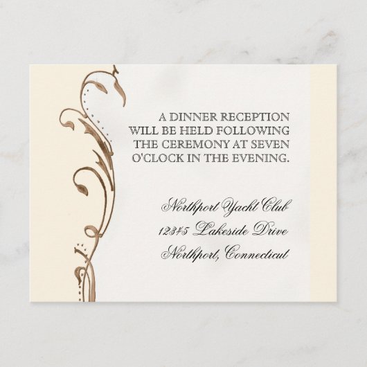 ピーコックフィザー ｎ スワールズ - 結婚式招待状 エンクロージャーカード (正面)