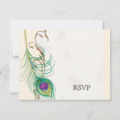 ピーコックフィザー n スワールズ - 結婚式招待状 出欠カード (裏面)