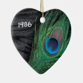 ピーコックフェザーとブラックオーナメント セラミックオーナメント (右)