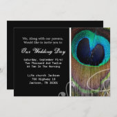 ピーコックフェザーの結婚式招待 招待状 (正面/裏面)