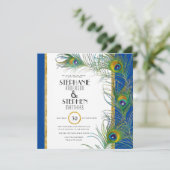 ピーコックフェザーアールデコ新しいモダンタイポグラフィ 招待状 (スタンド正面)