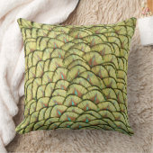 ピーコックフェザーイエローパターン装飾用クッション クッション (ブランケット)