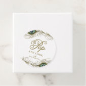 ピーコックフェザーエレガントベビーシャワーシャンパン フェイバータグ (インサイチュ)