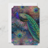 ピーコックフェザーエレガント金ゴールド冬の結婚式 招待状 (裏面)