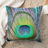 ピーコックフェザーオンターコイズ クッション (ブランケット)