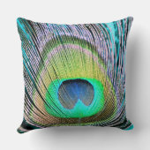 ピーコックフェザーオンターコイズ クッション (裏面)