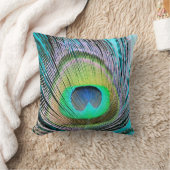 ピーコックフェザーオンターコイズ クッション (ブランケット)