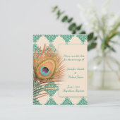 ピーコックフェザーオンティール（緑がかった色）モロッコタイル セーブザデート (スタンド正面)