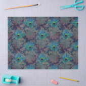 ピーコックフェザーオンパープルデクページティッシュペーパー 薄葉紙 (クラフト)