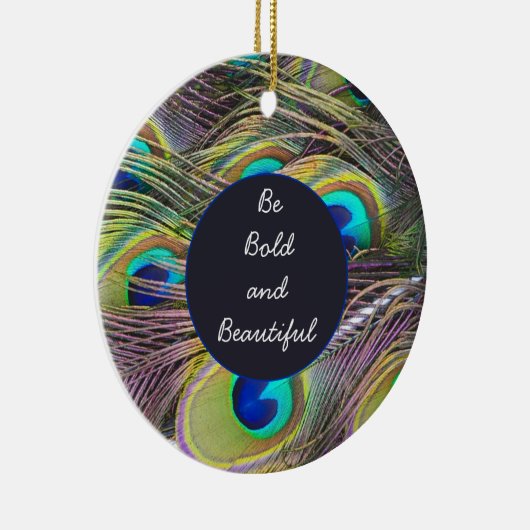 ピーコックフェザーオーナメントラウンド セラミックオーナメント (右)