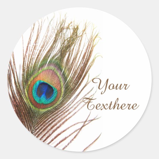 ピーコックフェザーカスタムスティッカー ラウンドシール (正面)