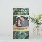 ピーコックフェザークリスマスラブピースホワイズホリデー シーズンカード (スタンド正面)