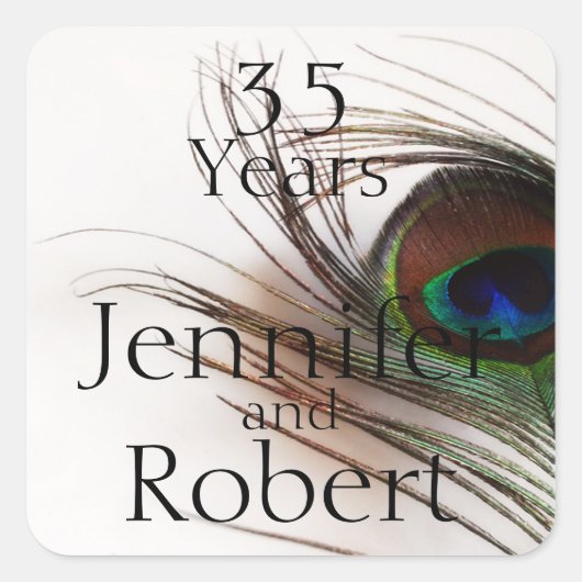 ピーコックフェザーグラマー封筒用シール スクエアシール (正面)