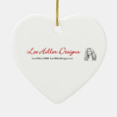 ピーコックフェザーグリッタリーアートプリント セラミックオーナメント (裏面)