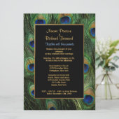 ピーコックフェザーグリーン6.5インチx 8結婚式招待状 招待状 (スタンド正面)