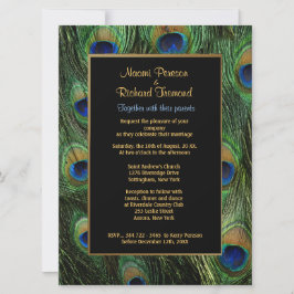 ピーコックフェザーグリーン6.5インチx 8結婚式招待状 招待状