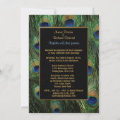 ピーコックフェザーグリーン – フォト結婚式招待状 招待状 (裏面)