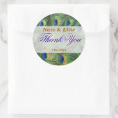 ピーコックフェザーサンキュー結婚式用シール ラウンドシール (バッグ)