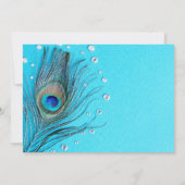 ピーコックフェザージェルズアクアブライダルシャワー 招待状 (裏面)