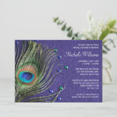 ピーコックフェザージェルズパープルブライダルシャワー 招待状 (スタンド正面)