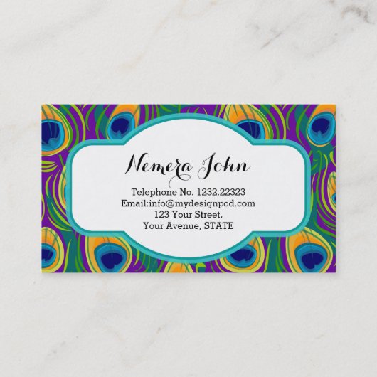 ピーコックフェザースタイル名刺 名刺 (正面)