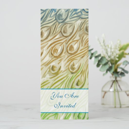 ピーコックフェザースワーズ結婚式招待状 招待状 (スタンド正面)