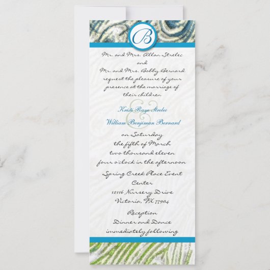 ピーコックフェザースワーズ結婚式招待状 招待状 (裏面)